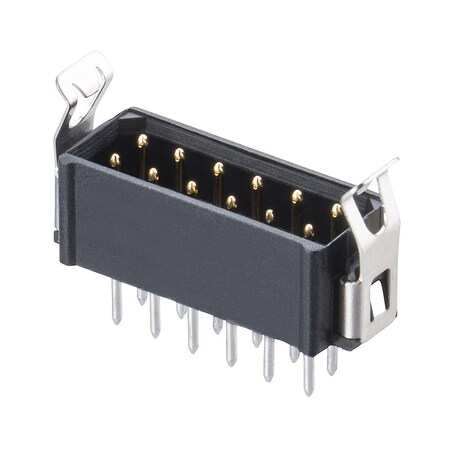 Harwin Board Connector, 12 Contact(S), 2 Row(S), Male, Straight, 0.079 Inch Pitch, Solder Terminal, Latch,  M80-8671222